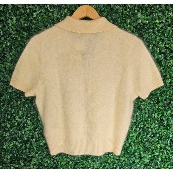 J.Crew Brushed Cashmere Short-Sleeve Sweater-Polo - Picture 5 of 9